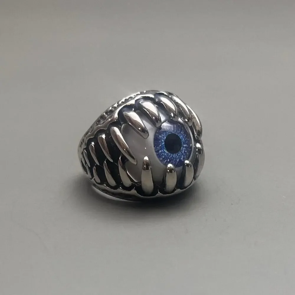 Y2k grunge silver eye ring